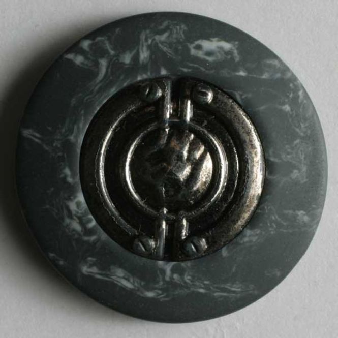 Hovedbilde Metallknapp, 25mm grå