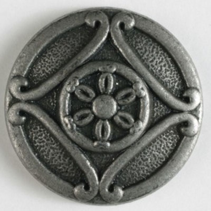 Metallknapp, 18mm antikktinn